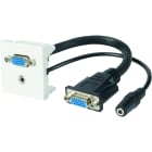 Erard - Plastron câblé 2 modules - VGA+Jack 3.5mm - obturateur LEGRAND - - 0m20