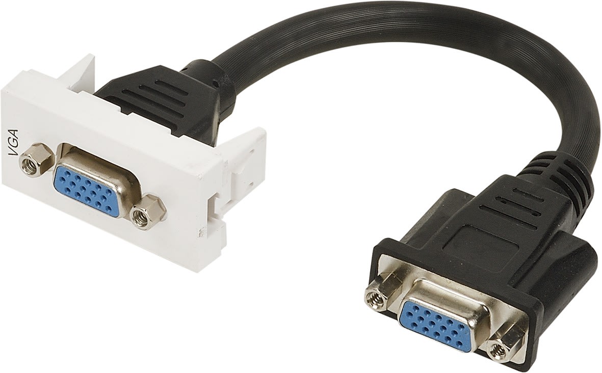Erard - Plastron câblé 1 module - VGA - obturateur LEGRAND - 45x22.5mm - 0m20
