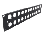 Erard - Panneau de brassage - 24 empreintres série D - 2U - noir