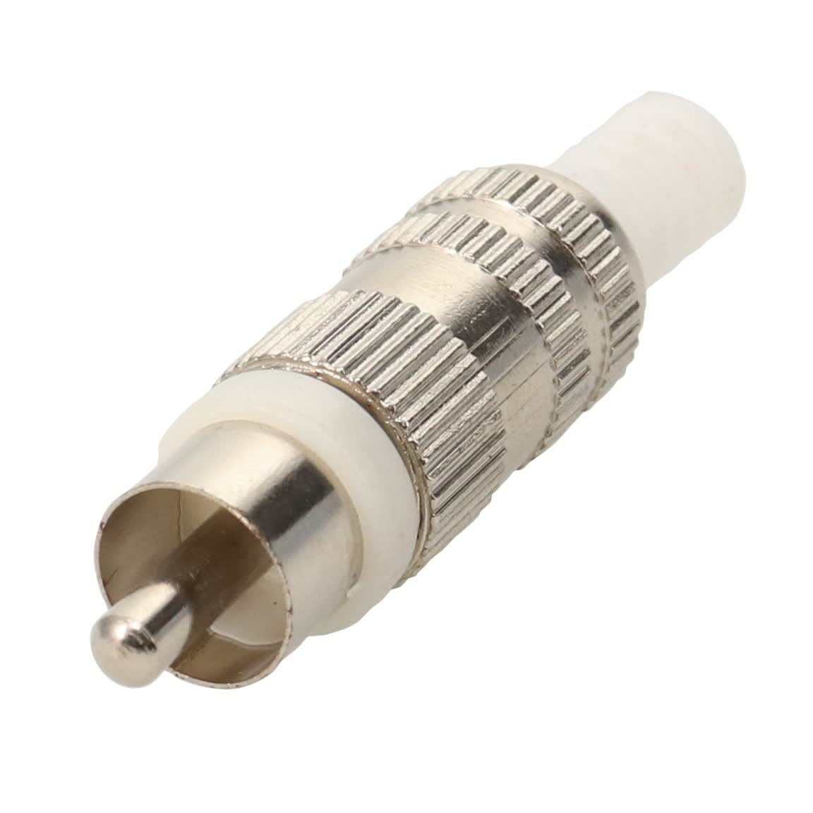 Erard - Connecteur RCA métal M blanc - A souder dia 3mm