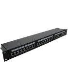 Erard - Panneau de brassage équipé - alum - 24 embases RJ45 Cat 6 - 1U