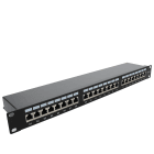 Erard - Panneau de brassage équipé - aluminium - 24 embases RJ45 Cat 6a- 1U - noir