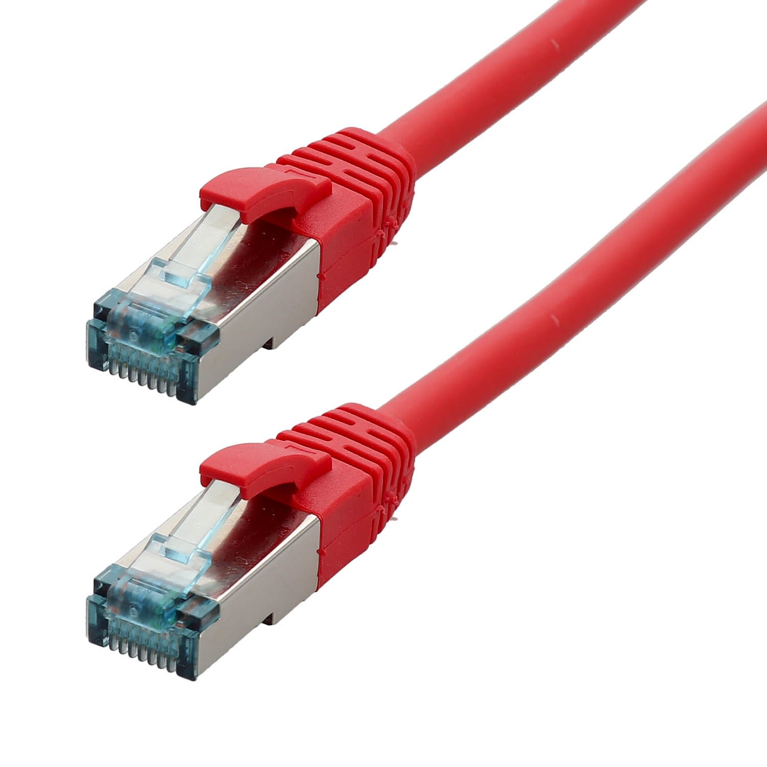 Erard - Cordon RJ45 M/M - Cat. 6a- S/FTP - Gaine LSZH rouge- Snagless - 500MHz - 10m