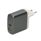 Erard - Chargeur 2 USB A/C F sur secteur 230V - 12V/5A + 12V/1.5A - 18W - blanc/gris