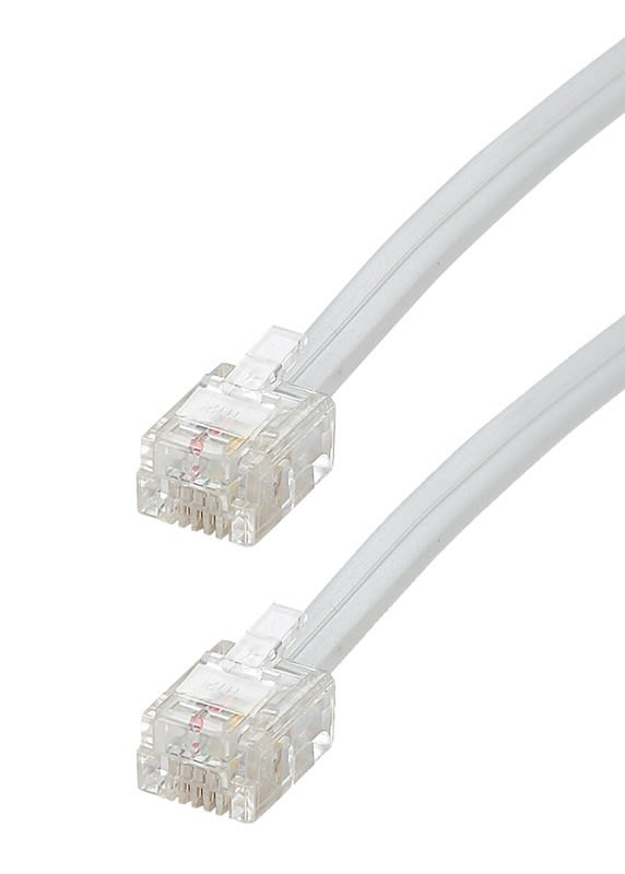 Erard - Cordon RJ11 M/M - haut-débit ADSL - gaine pvc plate blanche - 3m