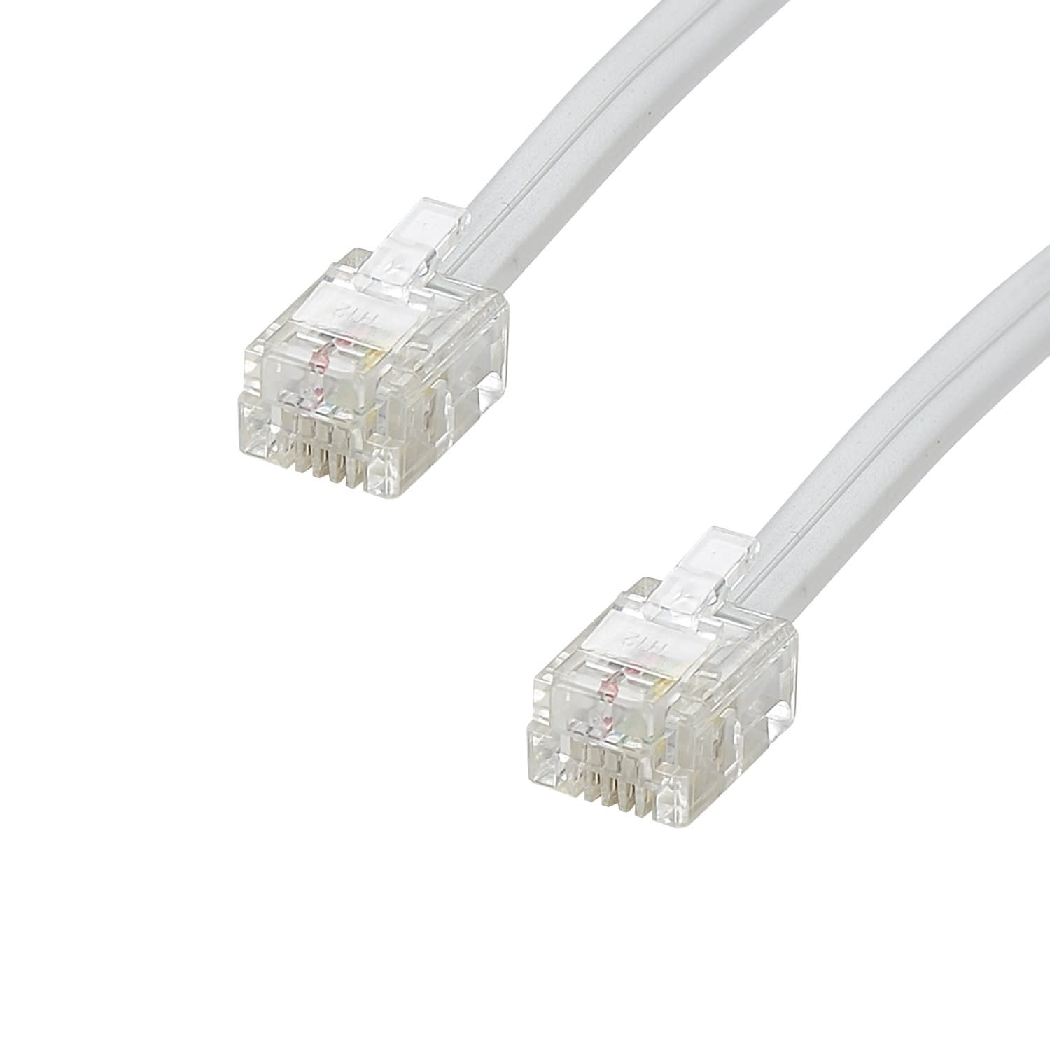 Erard - Cordon RJ11 - 10m - M/M - haut-débit ADSL - gaine pvc plate blanche