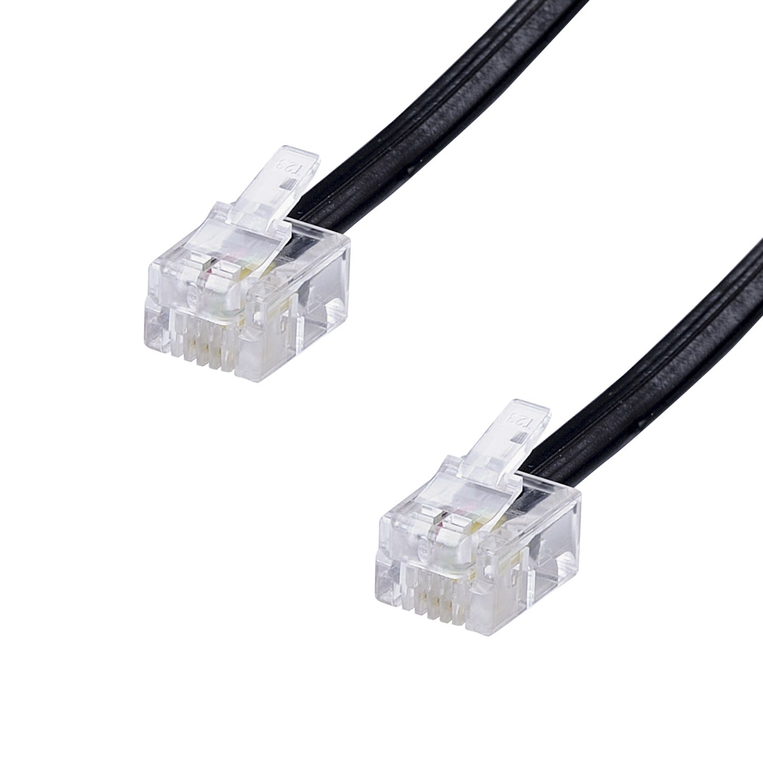 Erard - Cordon RJ11 - 2m - M/M - haut-débit ADSL - gaine pvc plate noire