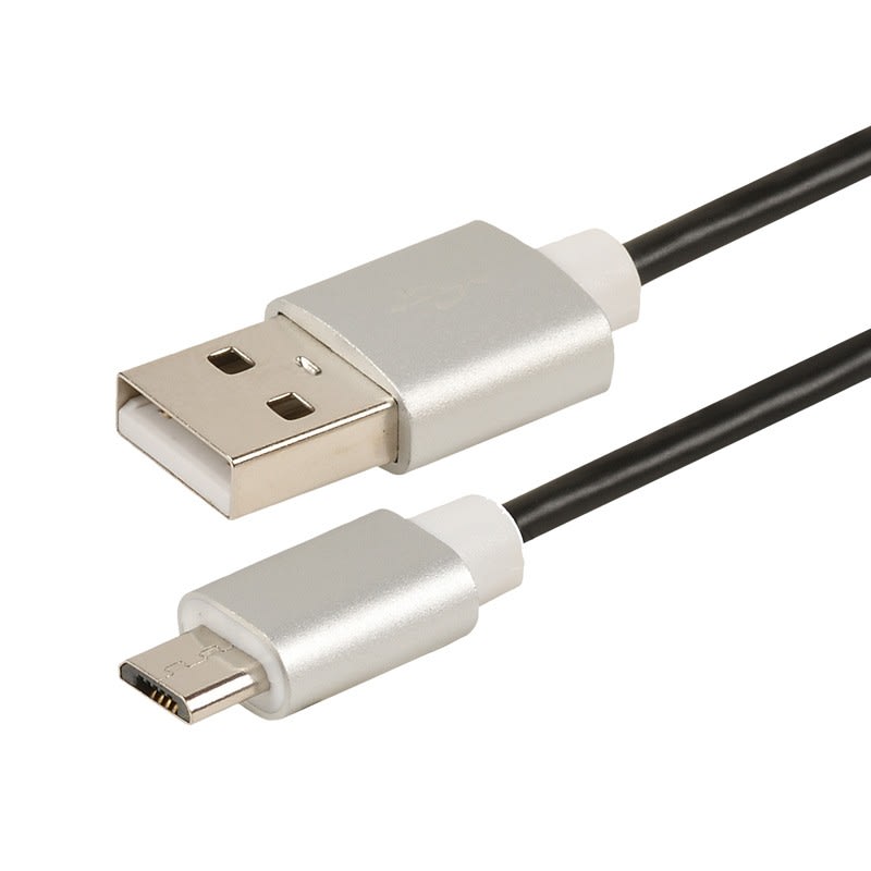 Erard - Cordon USB 2.0 - micro USB M / A M - 2.4A - 480 mbps - prises alu - noir - 1m