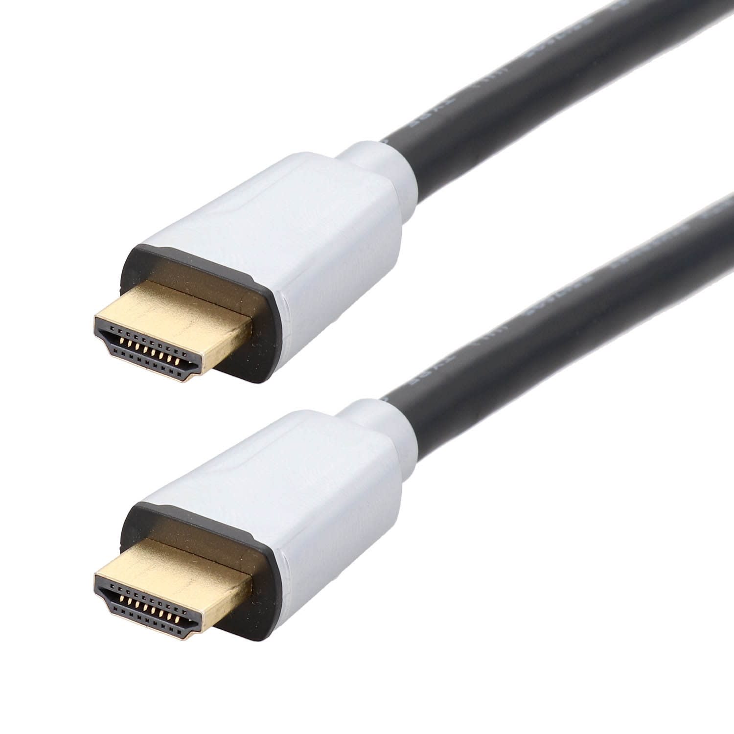 Erard - Cordon HDMI PREMIUM A M/M - 8K - or - prises métal - gaine noire - 7,5m