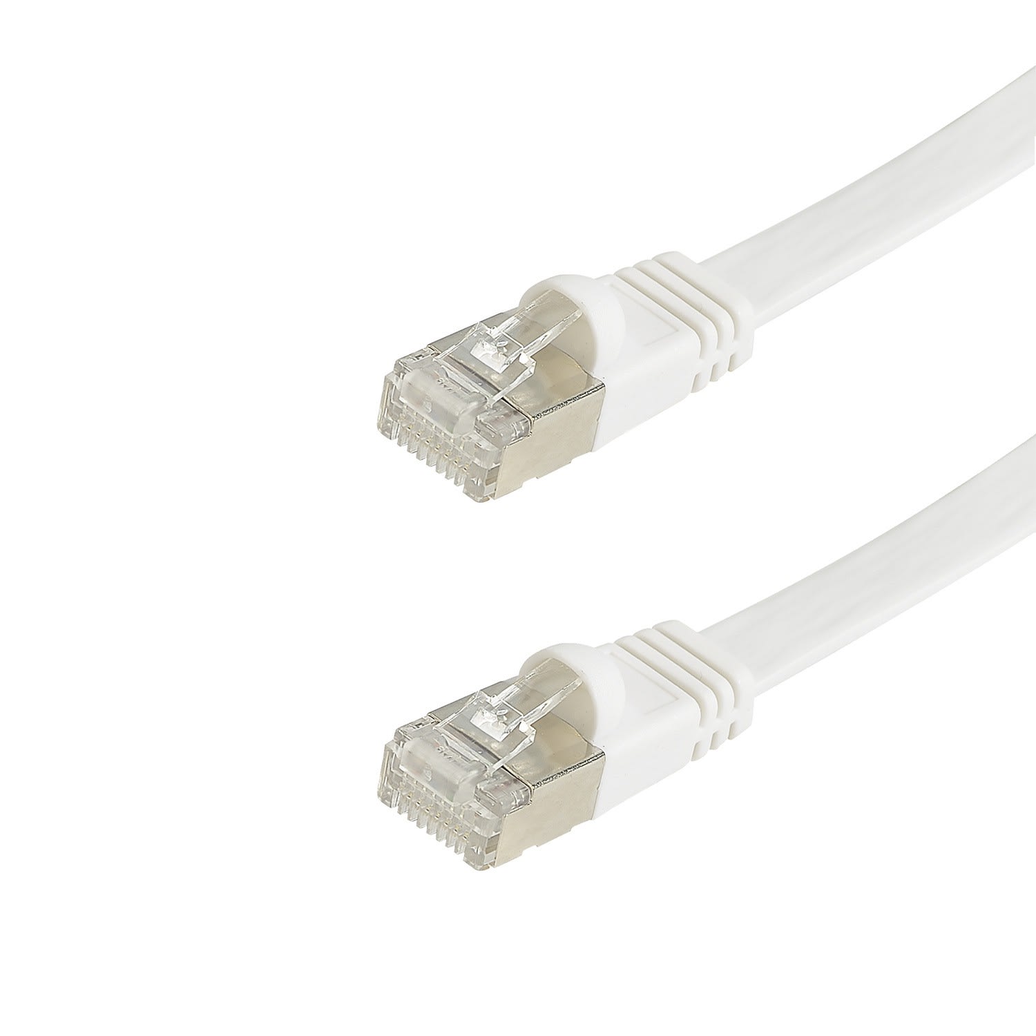 Erard - Cordon plat RJ45 M/M - Cat. 6a- U/FTP - Gaine PVC blanche- Snagless - 500MHz -3m