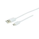 Erard - Cordon USB 2.0 - micro USB M / A M - 2.4A - 480 mbps - blanc - 3m