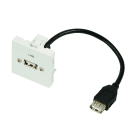 Erard - Plastron câblé 2 modules - USB-A 3.2 gen 1 - obturateur LEGRAND - 45x45mm - 0m20