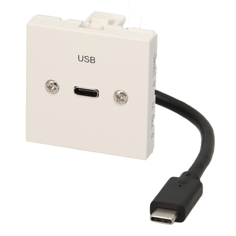 Erard - Plastron câblé 2 modules - USB-C 3.2 gen 1 - obturateur LEGRAND - 45x45mm- 0m20