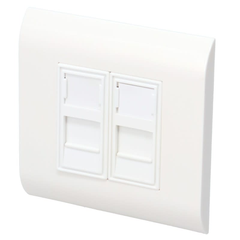 Erard - prises RJ45 F murale double à monter - Cat. 6 - grade 3 TV - 80x80mm