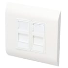 Erard - prises RJ45 F murale double à monter - Cat. 6 - grade 3 TV - 80x80mm