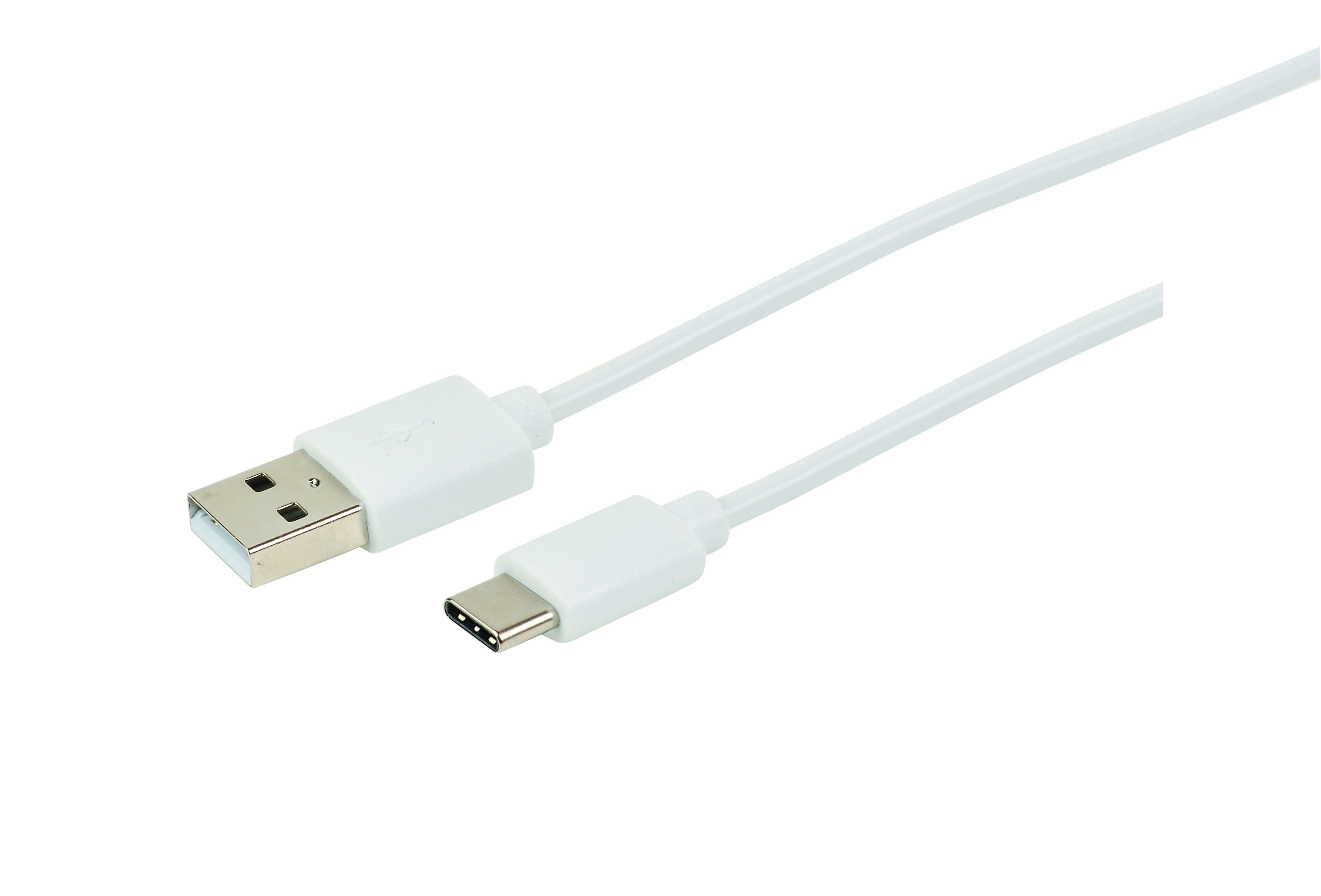 Erard - Cordon USB 2.0 - A M / C M - 3A - 480 mbps - blanc - 1m