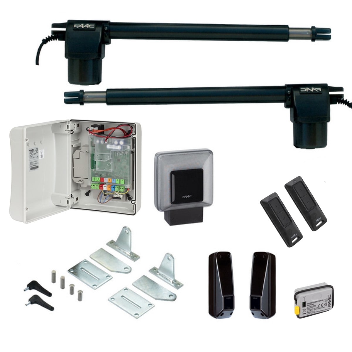 Faac - ECOKIT Kit portail battant, vantail max 2,8m. Opérateurs 412L 24V
