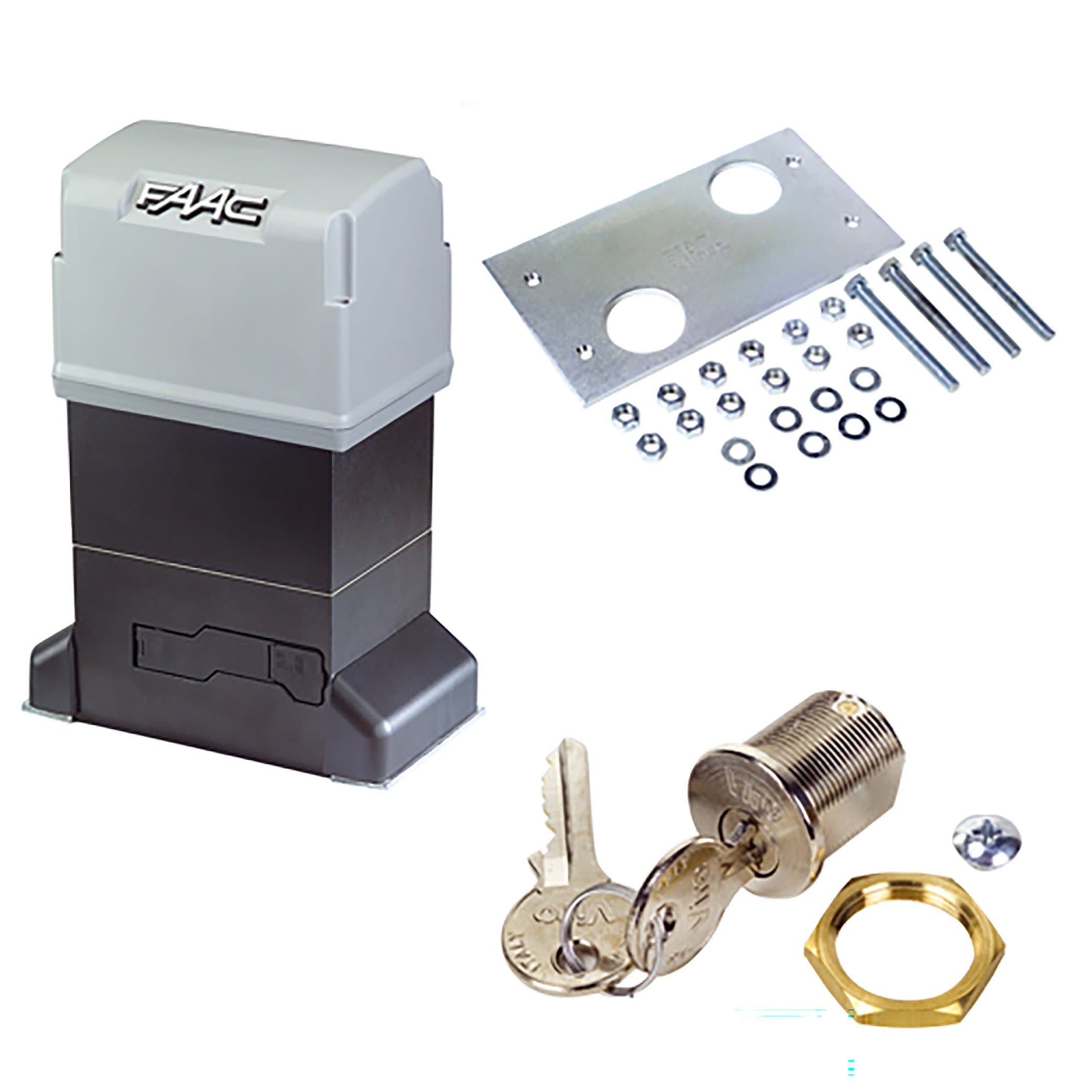 Faac - box 844 er z16 avec plaque de fondation et cylindre verrouillage