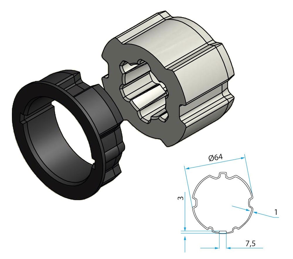 Faac - tm2 adaptateur ad45 pr tube zf 64