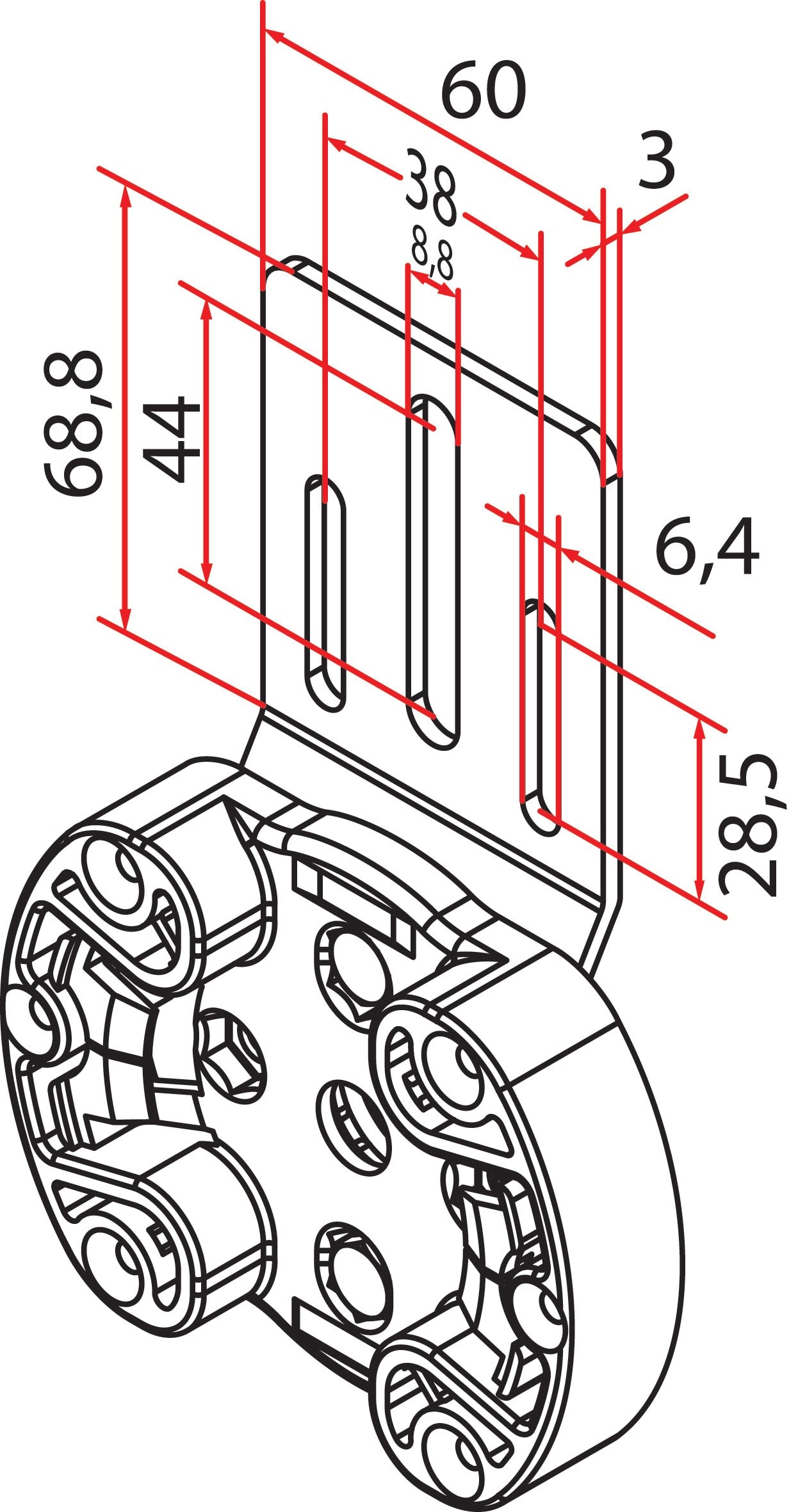 Faac - tm2 sup45 - clip support monobloc_1pc