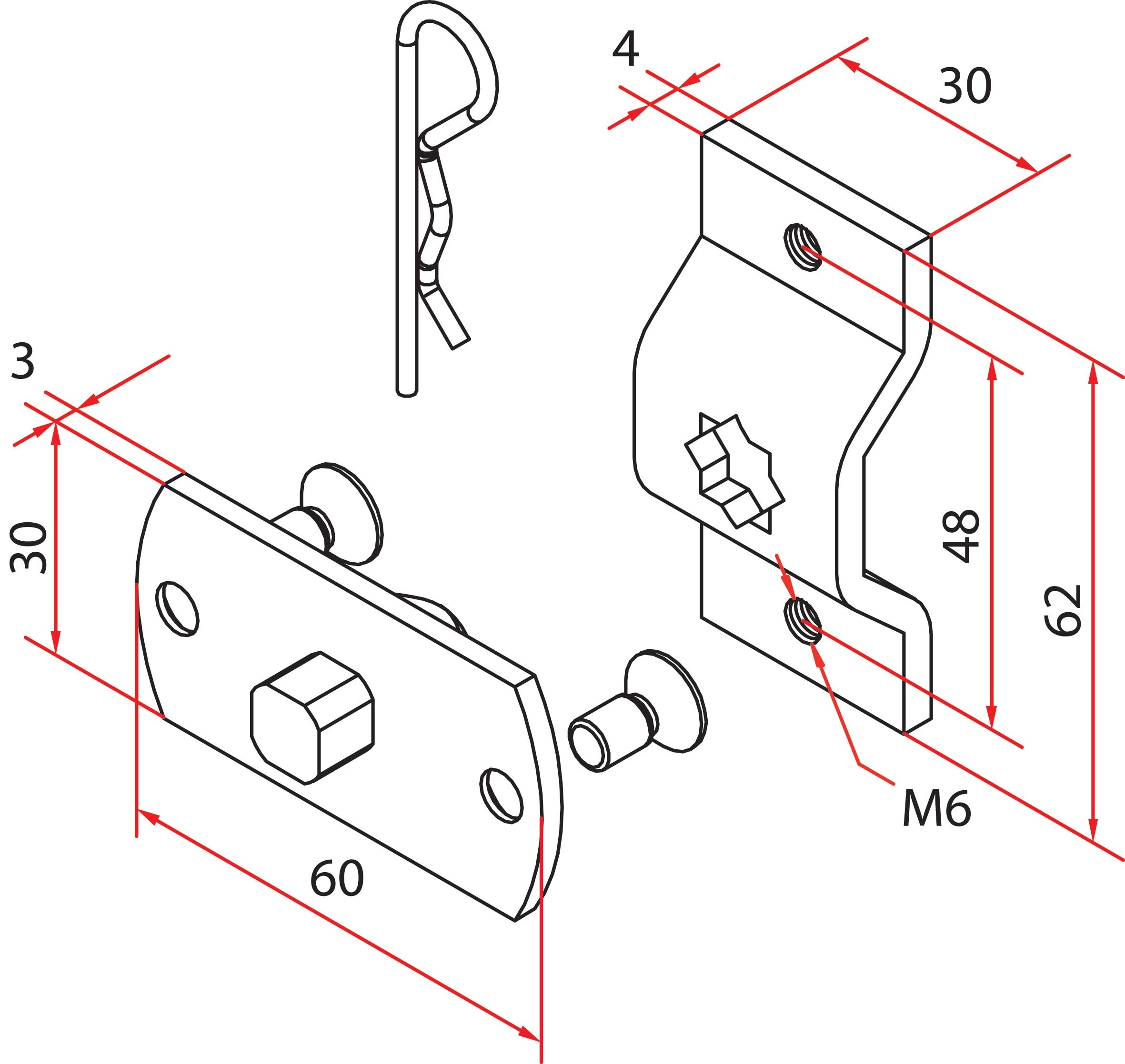 Faac - tm2 sup45 - omega+sq.pin support_1pc