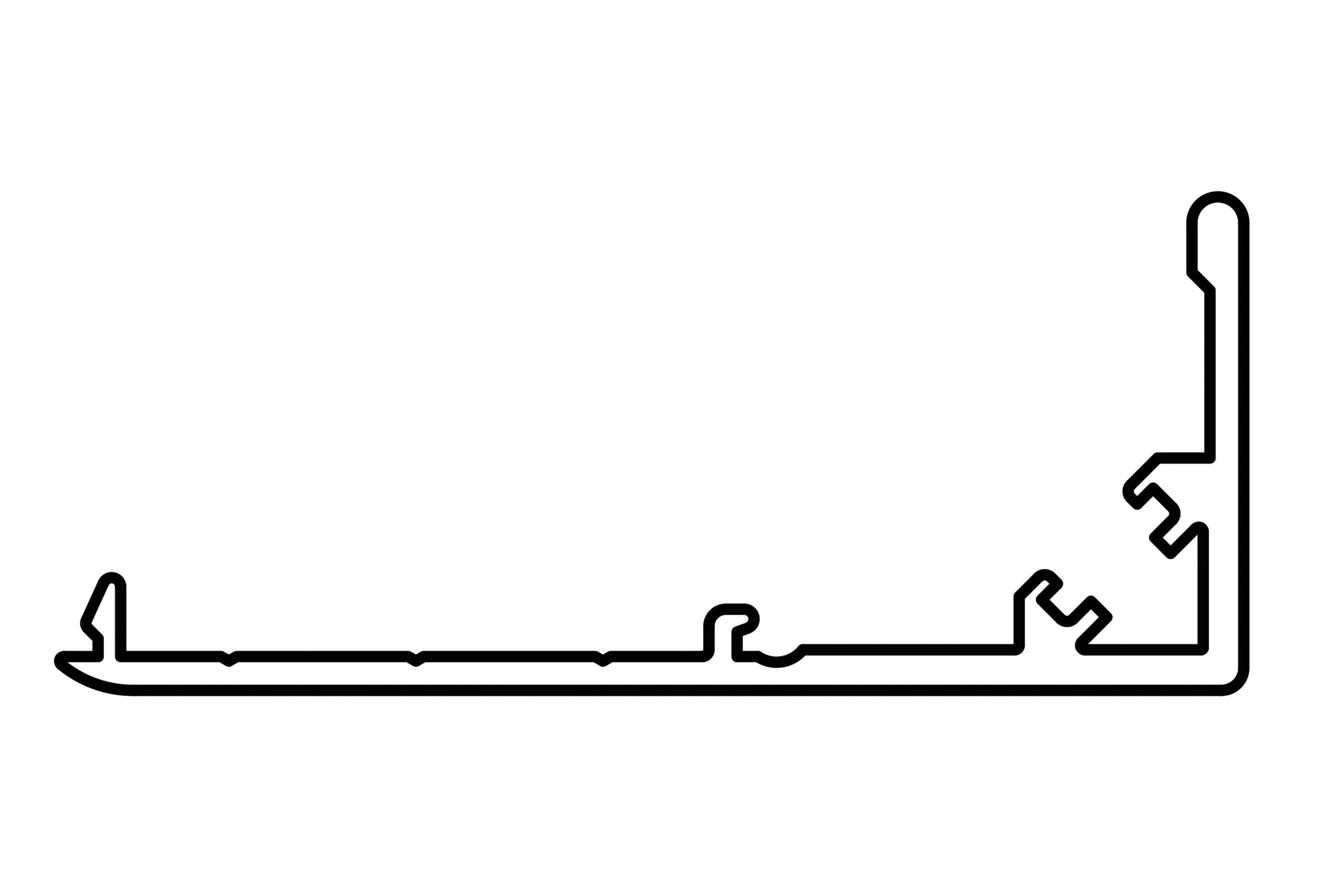 Faac - chicane pour profile vertical tk35 compact 5500mm alu naturel
