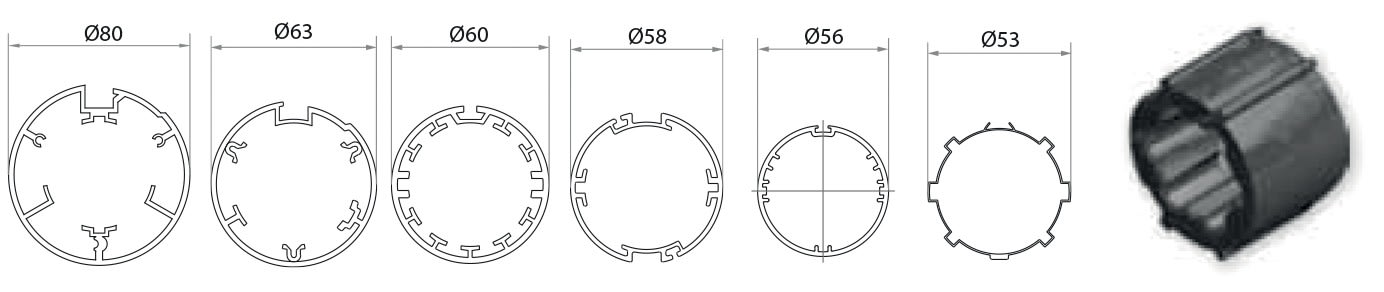 Faac - tm2 45 - adaptateur pour soprofen 53, dalex 80+63, gibus d58, rollerbat 56, ?