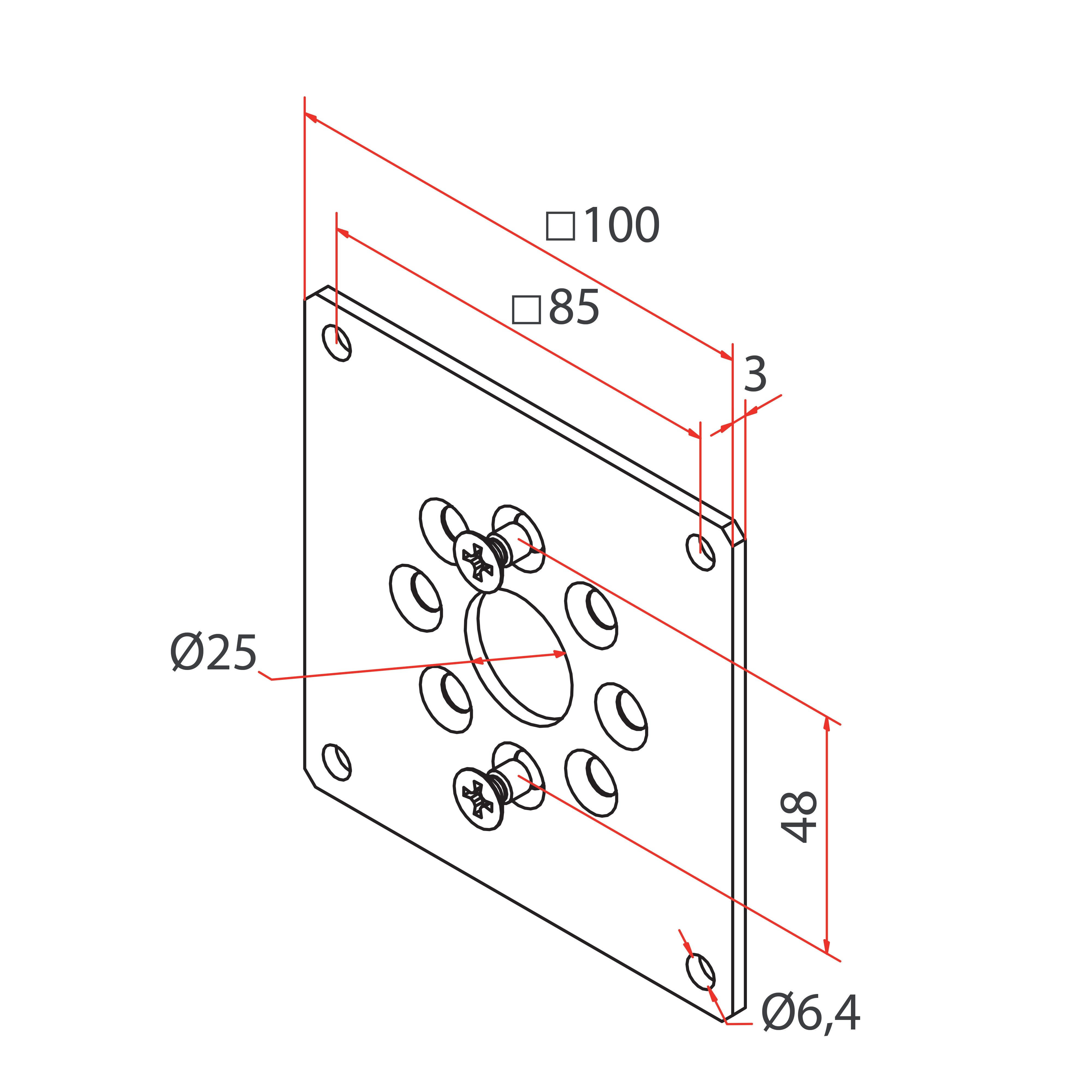 Faac - tm2 support universel sup45_58 pour moteur man?uvre de secours 100x100