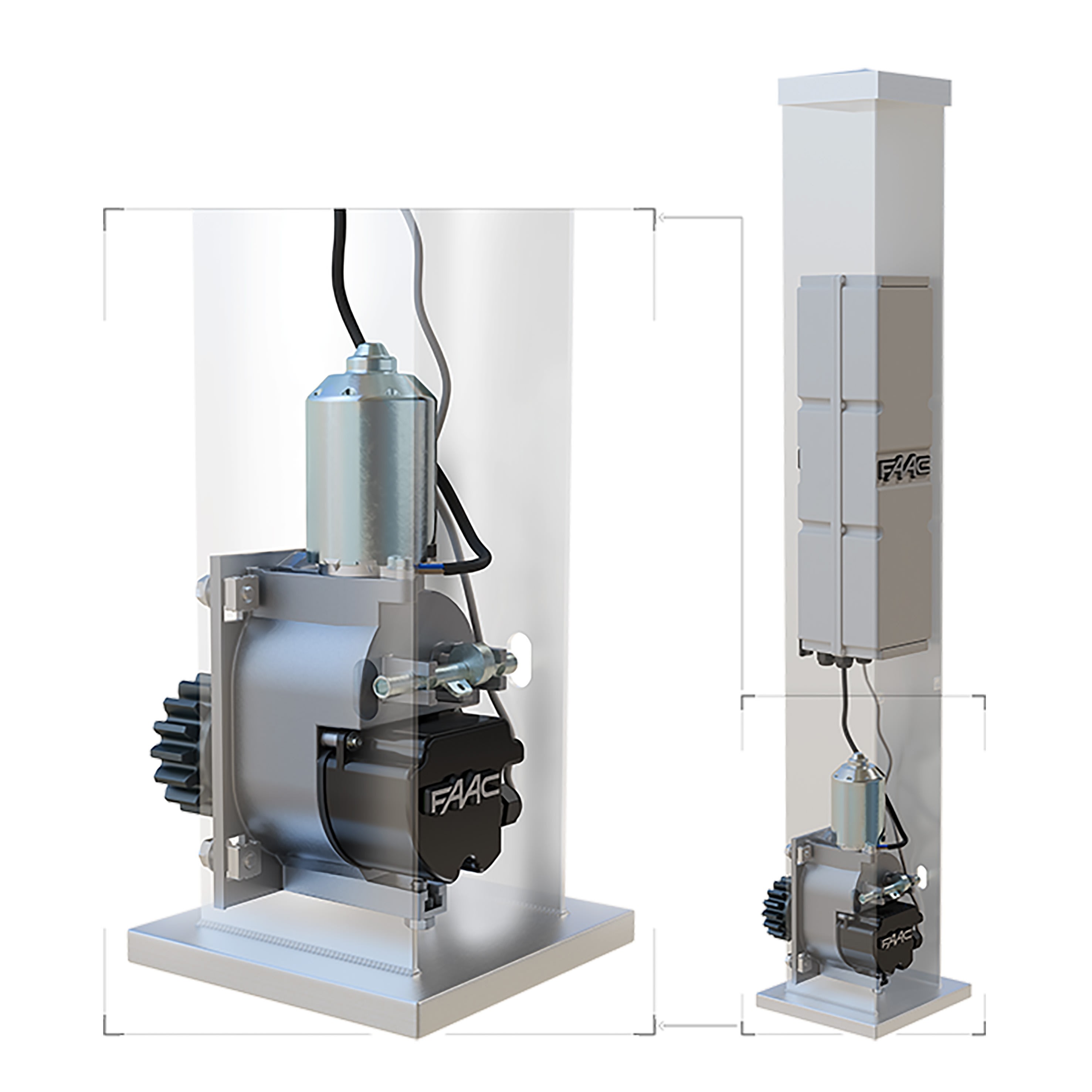 Faac - operateur c4000i 24v electromeca. bt, e4000i, pignon, cle de dev.,acc.de fix.