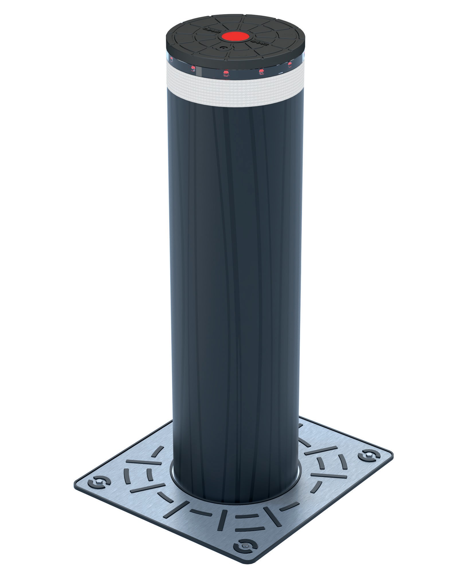 Faac - js48 r h1000mm acier peint ral7021 avec led et cylindre.