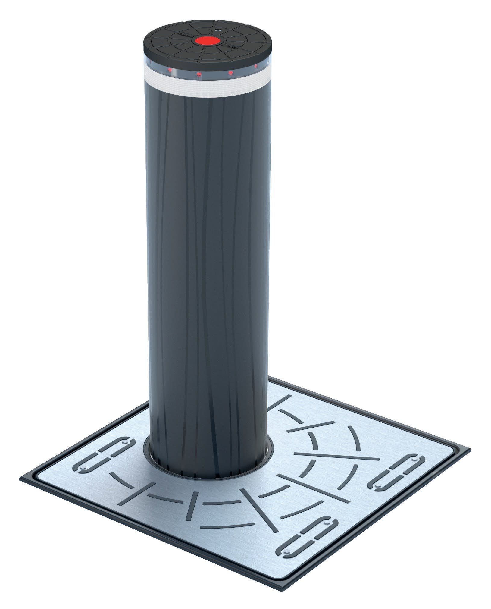 Faac - js80 ha h1000mm acier peint ral7021 avec led et cylindre.