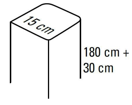 Faac - s2500i - poteau en aluminium l15xh180cm brut. a sceller.