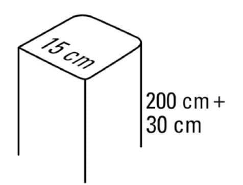 Faac - s2500i - poteau en aluminium l15xh200cm brut. a sceller.