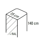 Faac - c4000i - poteau en aluminium l15xh140cm. ral a choisir. a encastrer.