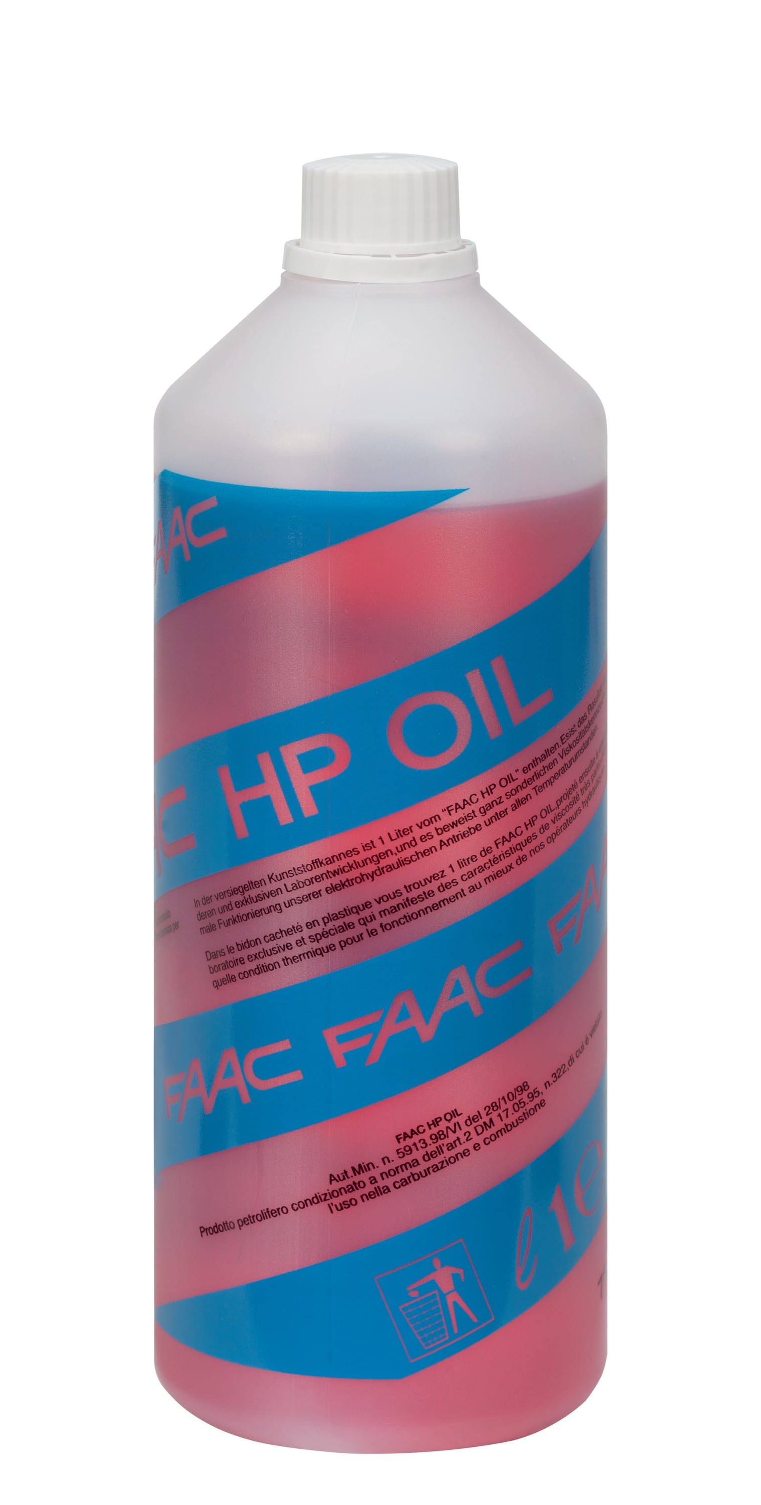 Faac - 1L d'huile pour opérateurs Hydraulique et Hybride FAAC. Principe diélectrique