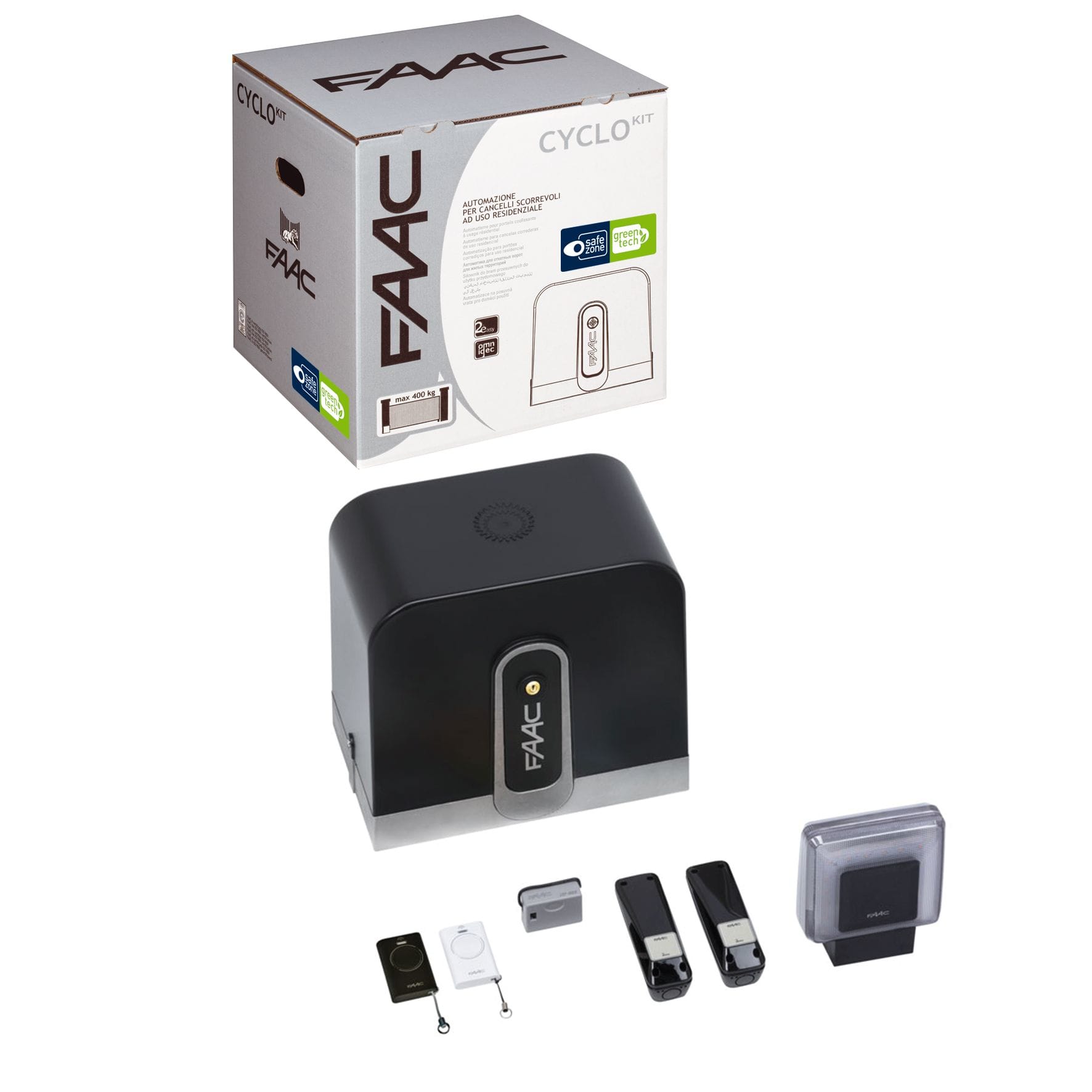 Kit Cyclo Integral Faac C720 Motorisation Coulissant 400kg 24v