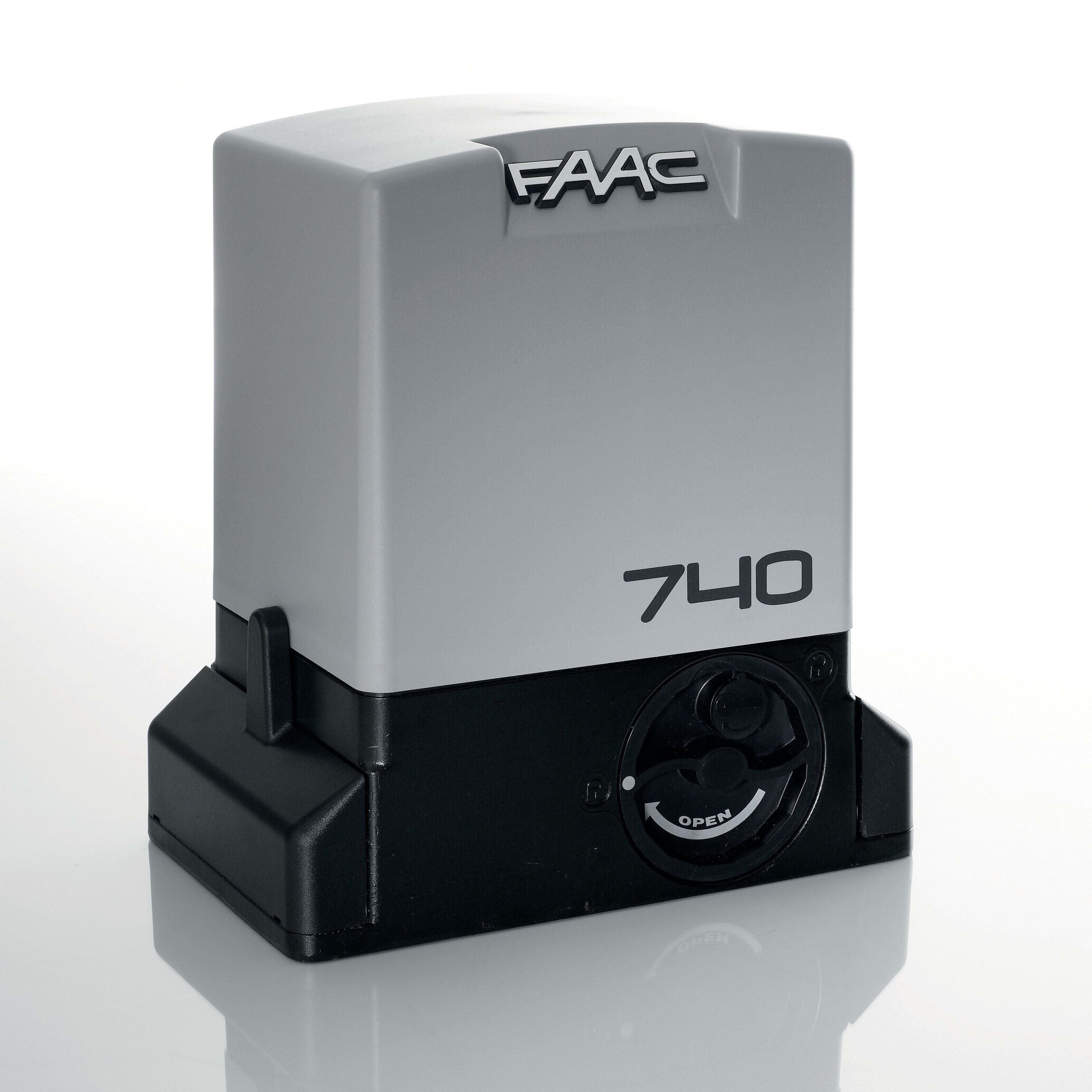 Faac - moteur 740 e z16 230v avec encodeur, 740d, pignon z16, cle dev., plaque, aimants
