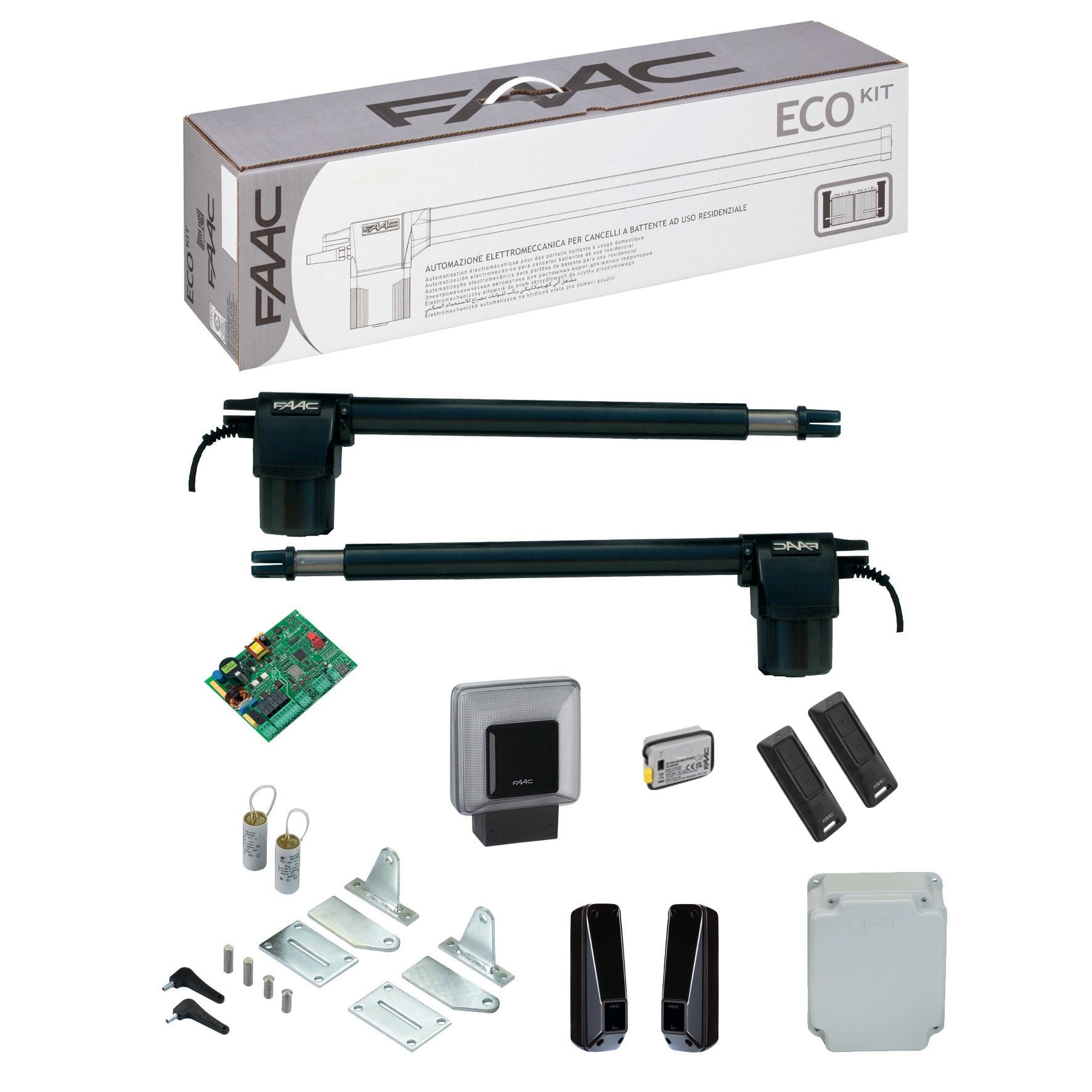 Faac - ECOKIT 412 .Kit portail battant, vantail max 2,8m. Opérateurs 412L 230V