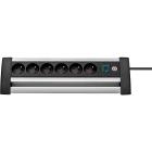 Brennenstuhl - Multiprise Office-Line Alu 6 prises avec interrupteur, 3m H05VV-F 3G1,5, noire/a