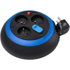 Brennenstuhl - Enrouleur de cable Design-Box CL-S noir-bleu 3 prises de courant electrique + 2