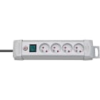 Brennenstuhl - Multiprise Premium Plus 4 prises avec interrupteur, grise, 1,8m H05VV-F 3G1,5