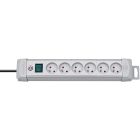 Brennenstuhl - Multiprise Premium Plus 6 prises avec interrupteur, grise, 3m H05VV-F 3G1,5