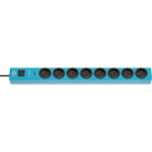 Brennenstuhl - Multiprise hugo! bleue avec parasurtenseur 19500A, 8 prises 2m H05VV-F 3G1,5