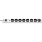 Brennenstuhl - Multiprise hugo! blanche avec parasurtenseur 19500A, 7 prises + 2 ports USB 2m H