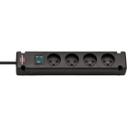 Brennenstuhl - Multiprise Bremounta 4 prises avec interrupteur, noire, 1,5m H05VV-F 3G1,5