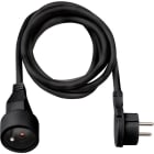 Brennenstuhl - Rallonge électrique avec fiche plate, noire, 2m H05VV-F 3G1,5