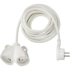 Brennenstuhl - Rallonge électrique avec fiche plate et double prise 5m H05VV-F 3G1,5 blanc