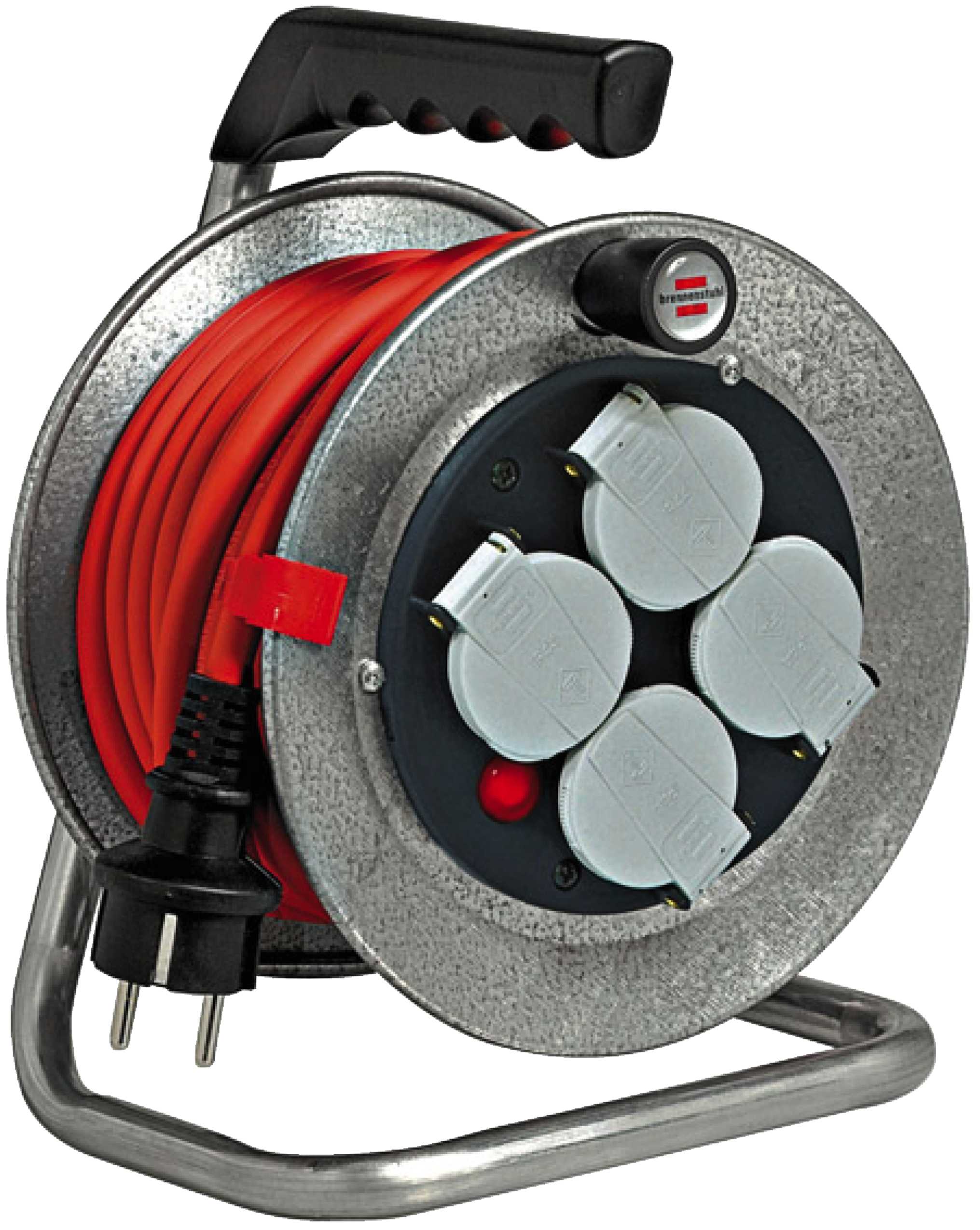 Brennenstuhl - Carton de 8 enrouleurs de câble Silver-10 Baby IP44 10m H07RN-F 3G1,5 *FR*