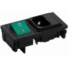 MCI - RLN-10F-P1 + RL21 VERT 0/I : embase secteur avec porte fusible et interrupteur