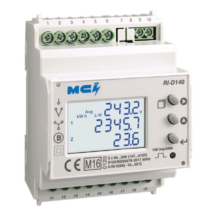 MCI - RI-D140 : centrale de mesure modulaire, MID, Modbus, à raccorder sur TI.